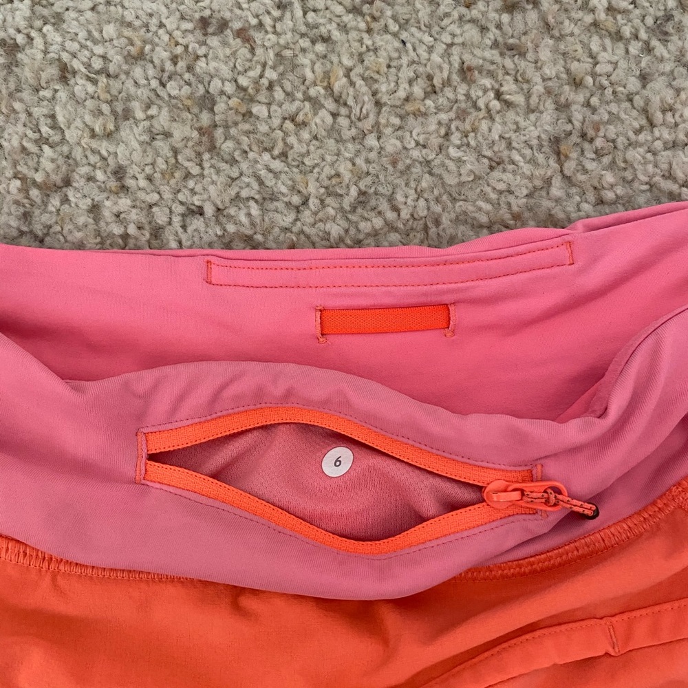 SOLD Lululemon Speed Short 2.5 Orange Size 6